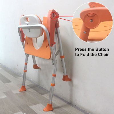 Adjustable Foldable Shower Chair with Non-Slip Seat