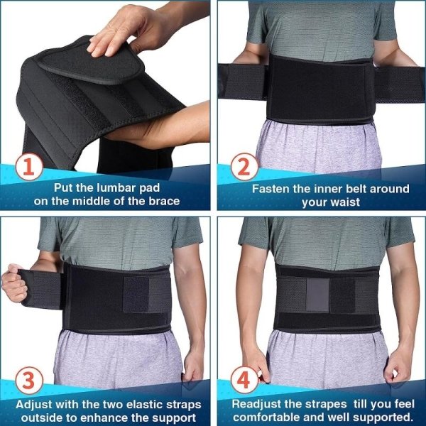 Lumbar Support Belt – Back Brace for Lower Back Pain Relief