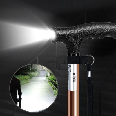 S15ZDFC29 Folding Cane with LED – 4-Leg Lightweight Stick