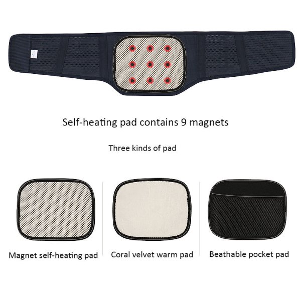 D-Ring Adjustable Medical Lumbar Belt with Pads for Back Support