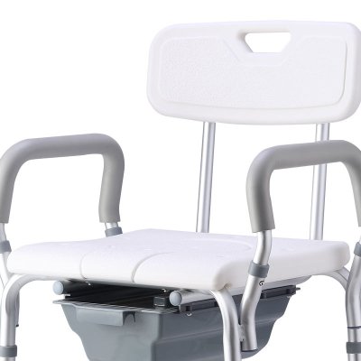 2-in-1 Shower & Commode Chair with Arms and Backrest