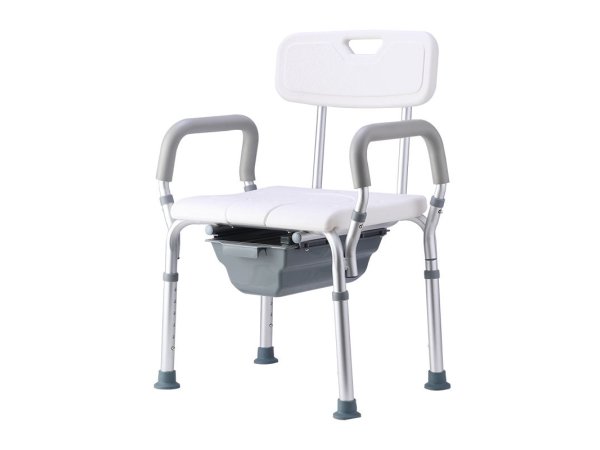 2-in-1 Shower & Commode Chair with Arms and Backrest